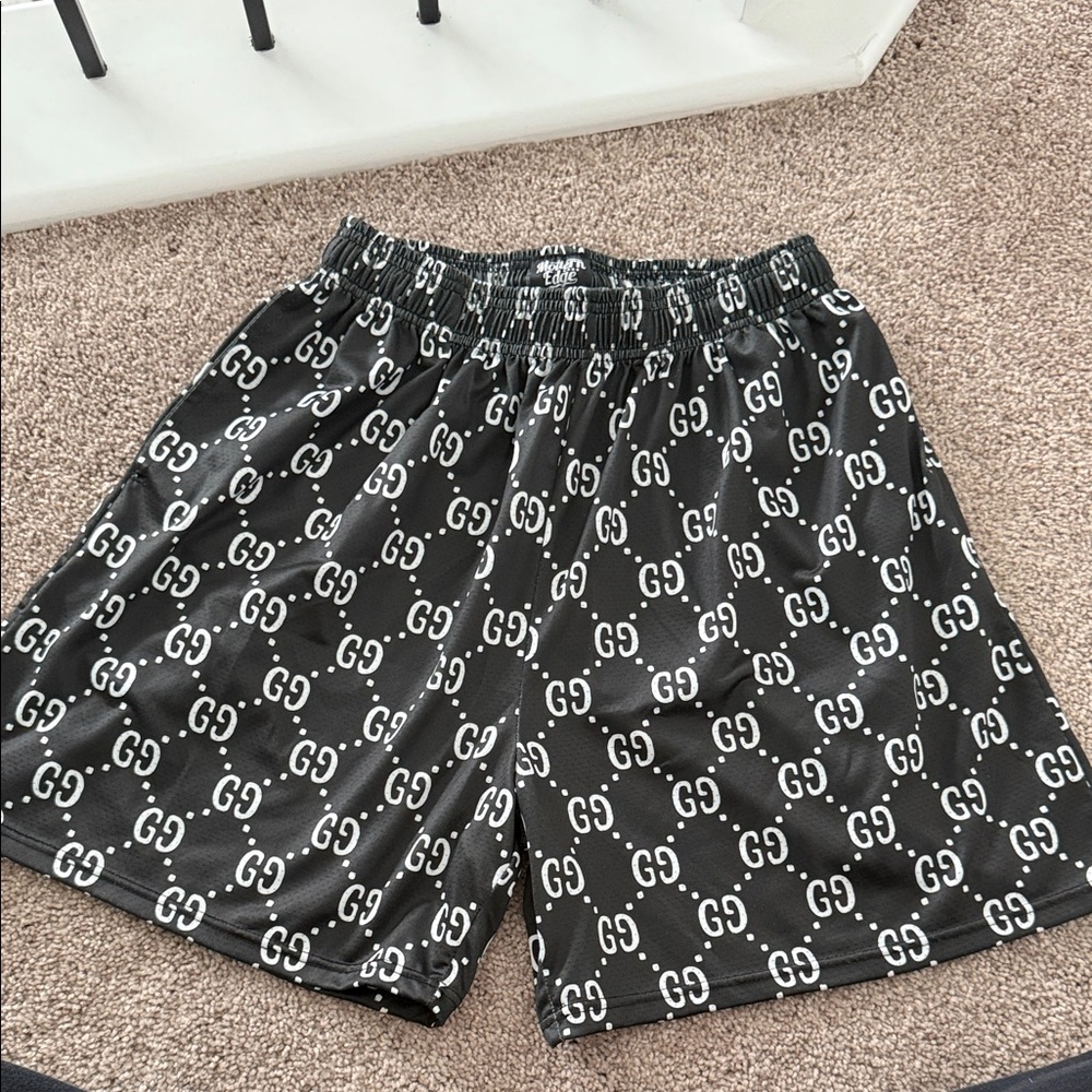 GG Monogram Black Men's Athletic Shorts